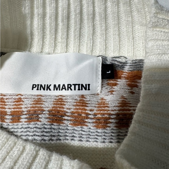 Pink Martini Cowl Neck Sweater Cream Brown and Grey Size Large - Picture 4 of 15